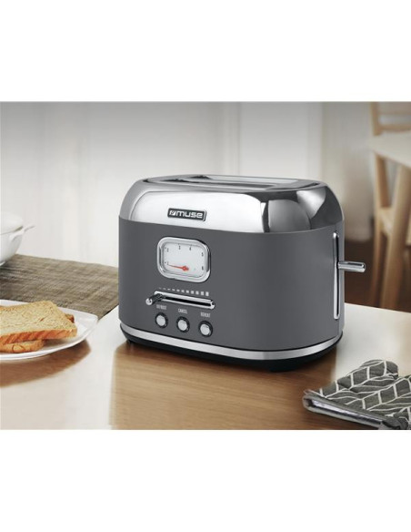 PACK MUSE Bouilloire 1.7L + Grille-Pain 2 fentes Gris et Inox