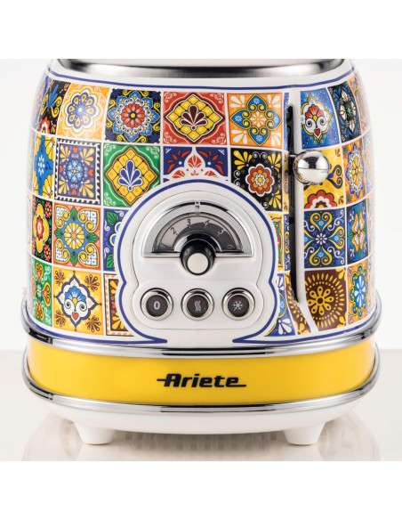 ARIETE Grille-pain Vintage Positano 2 fentes 810W Design Rétro