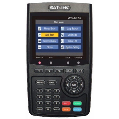 SATLINK WS-6975 Mesureur de Champ Terrestre DVB-T2 MPEG-2 / MPEG4 H.265