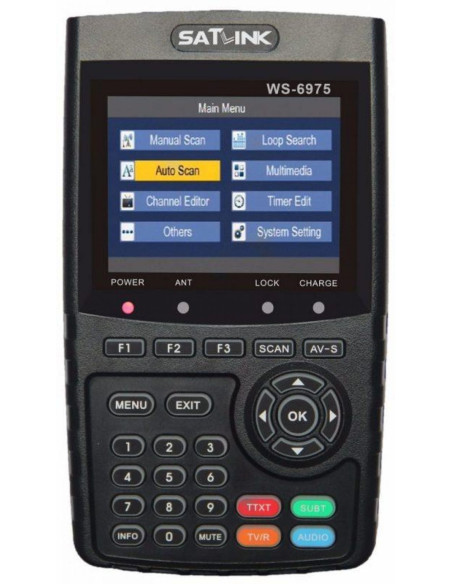 SATLINK WS-6975 Mesureur de Champ Terrestre DVB-T2 MPEG-2 / MPEG4 H.265
