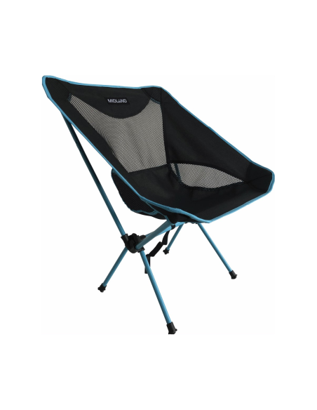 PACK MIDLAND 4 Chaises Moonlight Pliante Ultra Légère Et Compacte Camping Noir/Bleu + Sac De Transport
