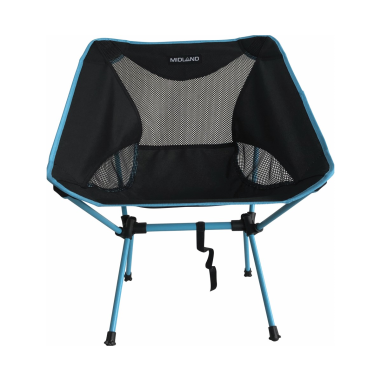 PACK MIDLAND 4 Chaises Moonlight Pliante Ultra Légère Et Compacte Camping Noir/Bleu + Sac De Transport