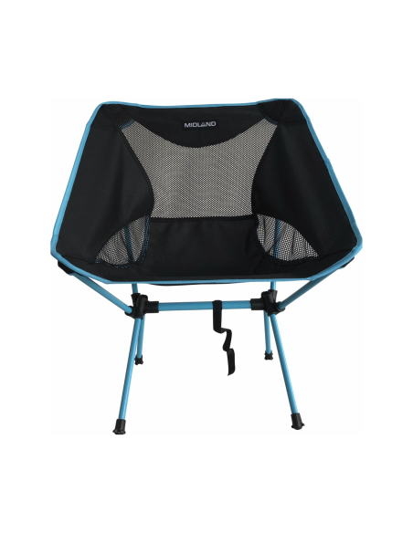PACK MIDLAND 4 Chaises Moonlight Pliante Ultra Légère Et Compacte Camping Noir/Bleu + Sac De Transport