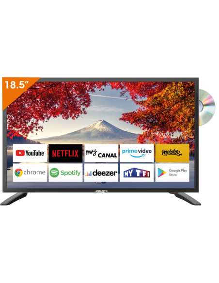 ANTARION TV LED 19" 48cm Smart DVD + Support TV Double Bras