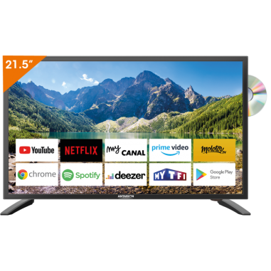 Pack ANTARION TV Led 22" 55cm Smart Connect Lecteur DVD + Support TV