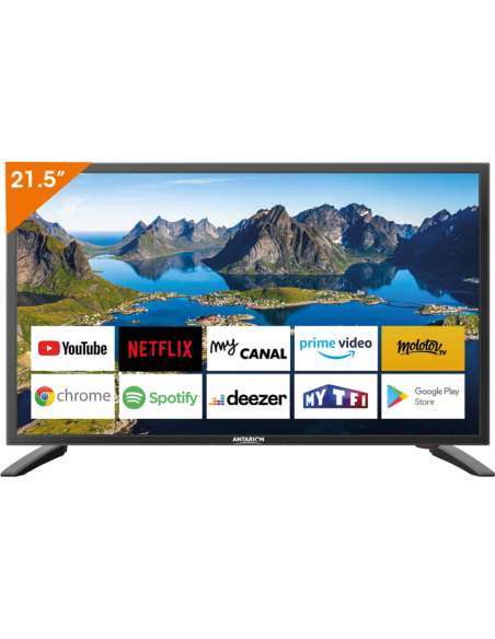ANTARION TV LED 22" 55cm TV Full HD Android Smart TV Camping Car
