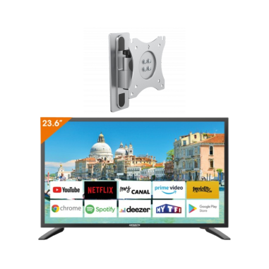Pack ANTARION TV LED 23.6" 60cm Téléviseur SMART CONNECT + Support TV