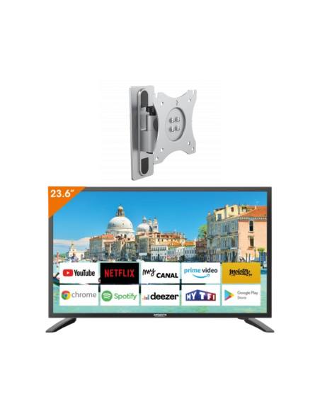 Pack ANTARION TV LED 23.6" 60cm Téléviseur SMART CONNECT + Support TV