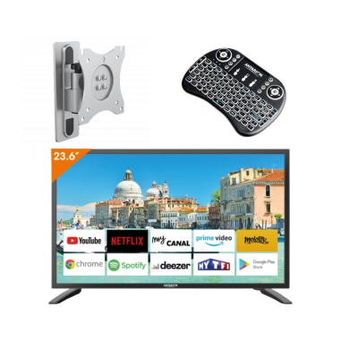ANTARION TV LED 24" Smart  Android + Support TV + Clavier