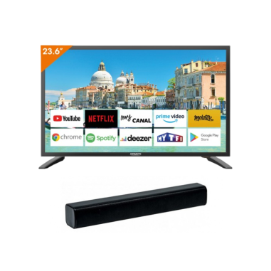 Pack ANTARION Téléviseur 24" Smart TV 12v-220v + Barre de Son 30W