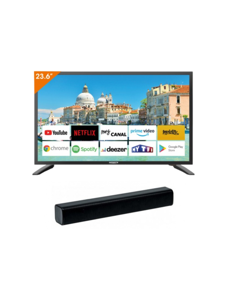 Pack ANTARION Téléviseur 24" Smart TV 12v-220v + Barre de Son 30W