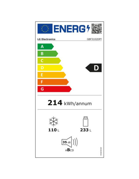 LG Réfrigérateur combiné GBF3102DPY