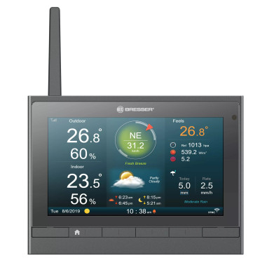BRESSER Station météo 7-en-1 Wifi HD professionnelle différents modes d'affichage