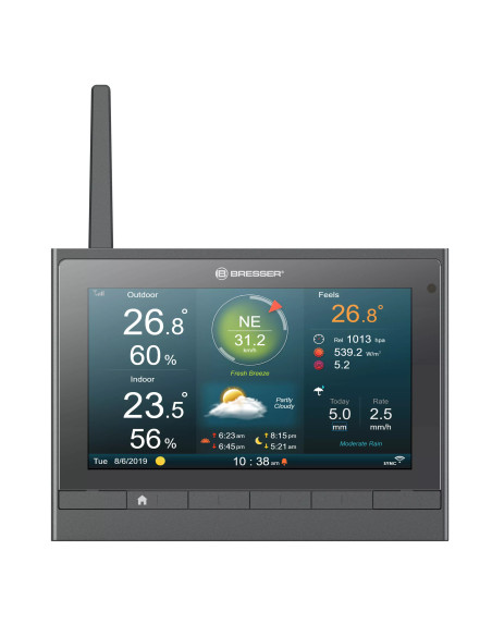 BRESSER Station météo 7-en-1 Wifi HD professionnelle différents modes d'affichage
