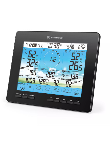 BRESSER Station météo 6 jours capteur 7 en 1 solaire