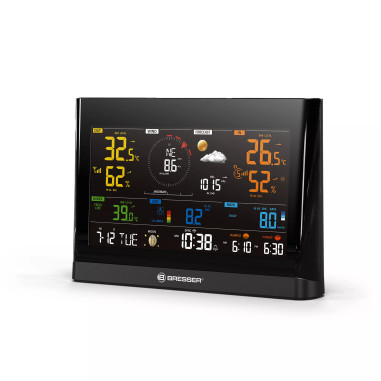 BRESSER Station météo WiFi Comfort avec capteur professionnel 7-en-1 et écran couleur moderne