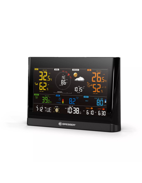 BRESSER Station météo WiFi Comfort avec capteur professionnel 7-en-1 et écran couleur moderne