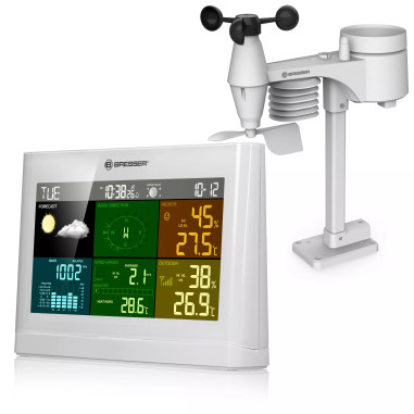 BRESSER Centrale météo 5-en-1 Comfort avec Écran en Couleurs