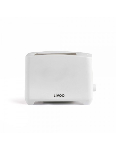 LIVOO Grille-Pain Toaster Blanc 750W 2 Fentes Thermostat Réglable