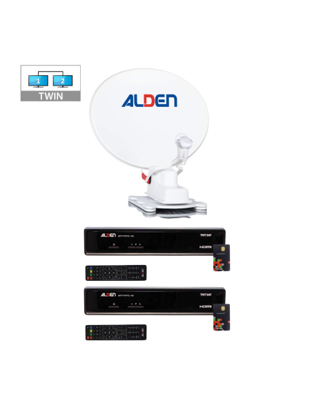PACK ALDEN Onelight Antenne Auto 65cm + 2 x Décodeurs TNTSAT + LNB Twin