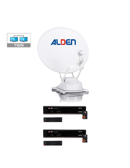 PACK ALDEN Onelight EVO Parabole Auto 60cm + 2 x Décodeurs TNTSAT + LNB Twin