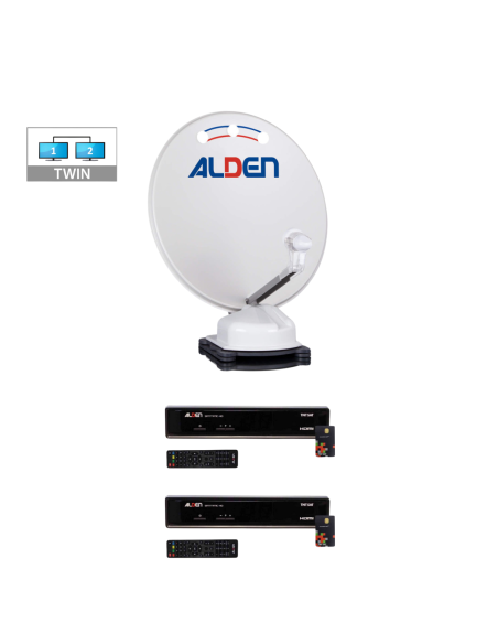 PACK ALDEN ORBITER 65 Parabole Auto + 2 x Décodeurs TNTSAT + LNB Twin