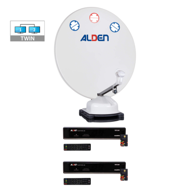 PACK ALDEN Orbiter Parabole Auto 85cm + 2 x Décodeurs TNTSAT + LNB Twin