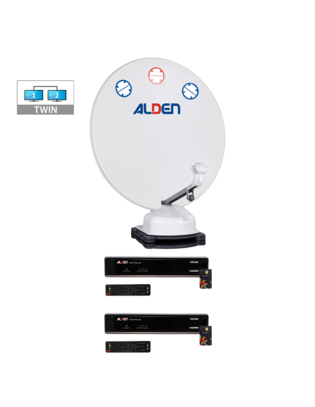 PACK ALDEN Orbiter Parabole Auto 85cm + 2 x Décodeurs TNTSAT + LNB Twin