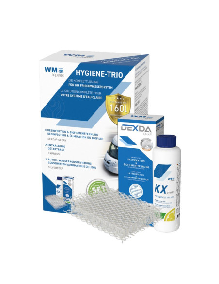 HYGIÈNE-TRIO POUR LES RÉSERVOIRS JUSQU´À 160 LITRES (CAMPING-CAR)