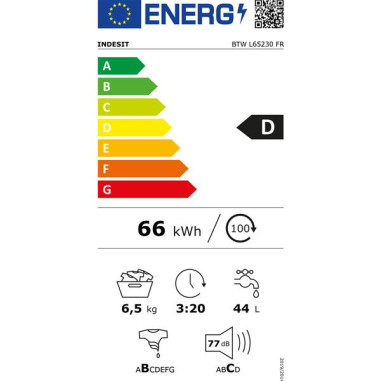 INDESIT Lave-linge top BTWL65230FR