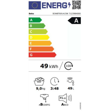 BEKO Lave-linge Tout-intégrable B3WBT691415W