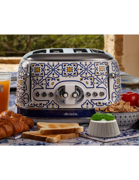 PACK ARIETE Capri Bouilloire 1.7L + Grille-pain 4 fentes + Presse-agrumes 85W Design Rétro