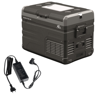 EZA Glacière à compression Blizz-E Flex 56 litres Camping-car + Adaptateur 12/220 Volts