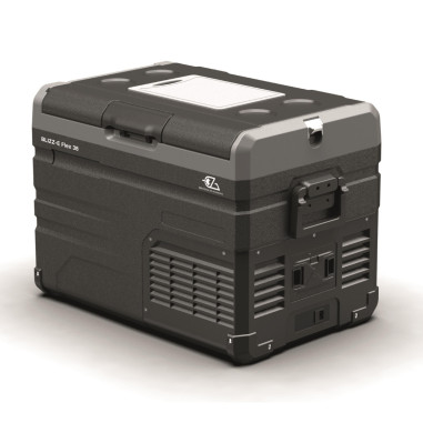 EZA Glacière à compression Blizz-E Flex 56 litres Camping-car + Adaptateur 12/220 Volts