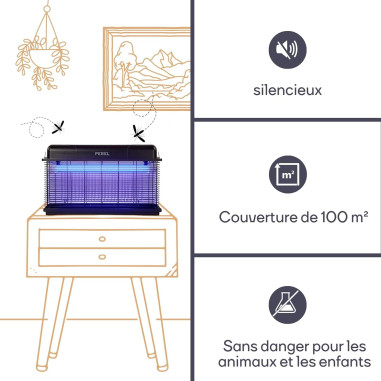 PEREL Destructeur d'insecte électrique 30W Intérieur/Extérieur IP44