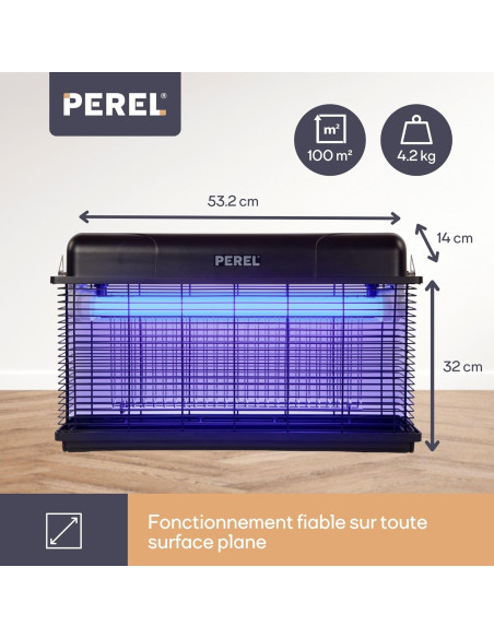 PEREL Destructeur d'insecte électrique 30W Intérieur/Extérieur IP44