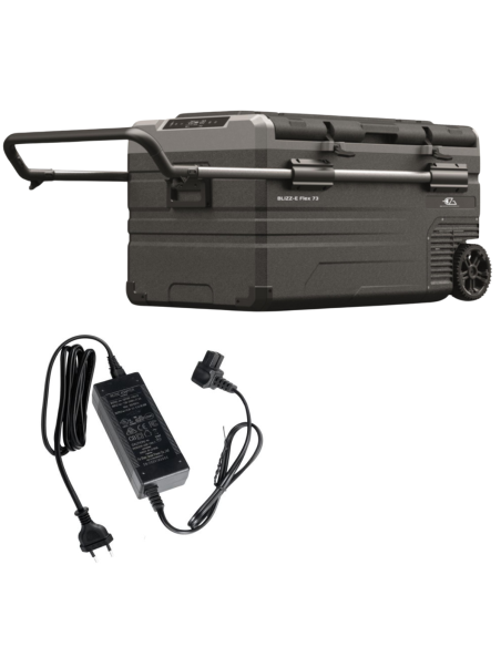 EZA Glacière à compression Blizz-E Flex 73 litres Camping-car + Adaptateur 12/220 Volts