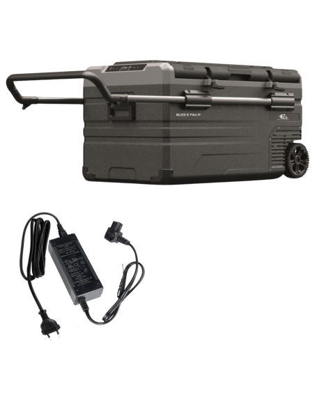 EZA Glacière à compression Blizz-E Flex 91 litres Camping-car + Adaptateur 12/220 Volts