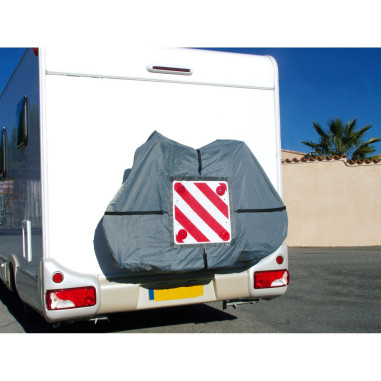 PACK OPTIMA Bâche pour porte-vélo sur paroi arrière 2-3 vélos + Panneau de signalisation réfléchissant