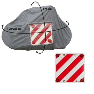 PACK OPTIMA Bâche pour porte-vélo sur paroi arrière 2-3 vélos + Panneau de signalisation réfléchissant