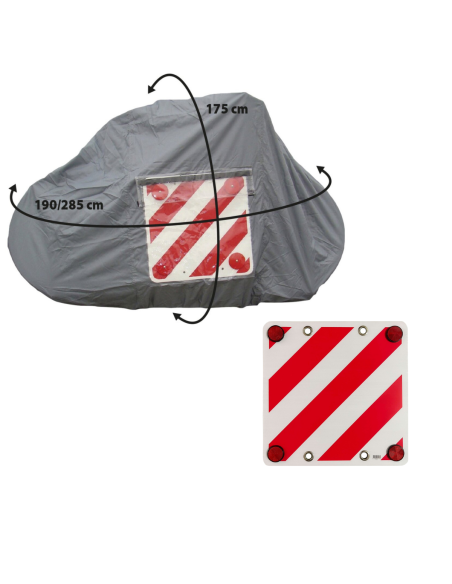PACK OPTIMA Bâche pour porte-vélo sur paroi arrière 2-3 vélos + Panneau de signalisation réfléchissant