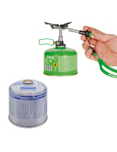 PACK Optimus réchaud à gaz Crux Lite Piezo + CADAC Cartouche de gaz 500g idéale pour le Camping