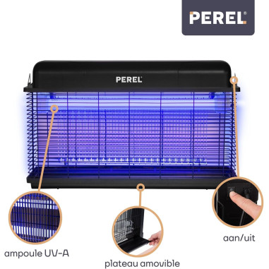PACK 4X PEREL Destructeurs d'insectes 30W Intérieur/Extérieur