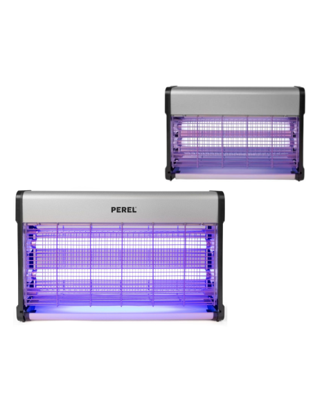 Pack PEREL Destructeur d'insectes Electrique 30W Anti-Moustiques 100m2 Silencieux + Destructeur 20W 80m2