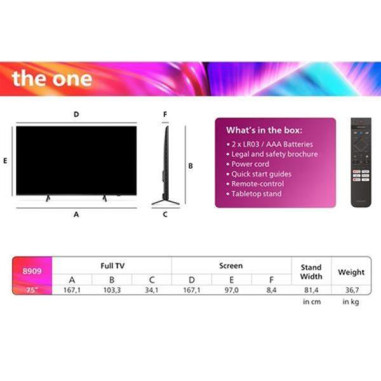 PHILIPS TV LED UHD 4K - 75PUS8909
