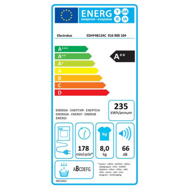 ELECTROLUX Sèche-linge EDHF4812AC