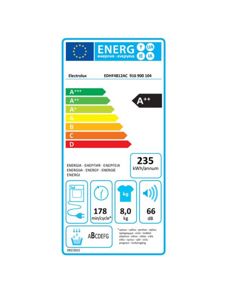 ELECTROLUX Sèche-linge EDHF4812AC