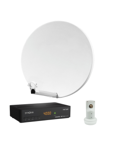 HDSAT Pack Parabole Satellite Fibre Composite Blanche 60cm + LNB Single + Décodeur Satellite ASTRA HD + Carte