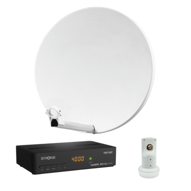 HDSAT Pack Parabole Satellite Fibre Composite Blanche 60cm + LNB Single + Décodeur Satellite ASTRA HD + Carte