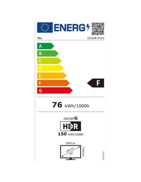 TCL TV QLED 55" 139cm Téléviseur UHD 4K